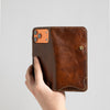 Funda con tapa de cuero genuino para iPhone