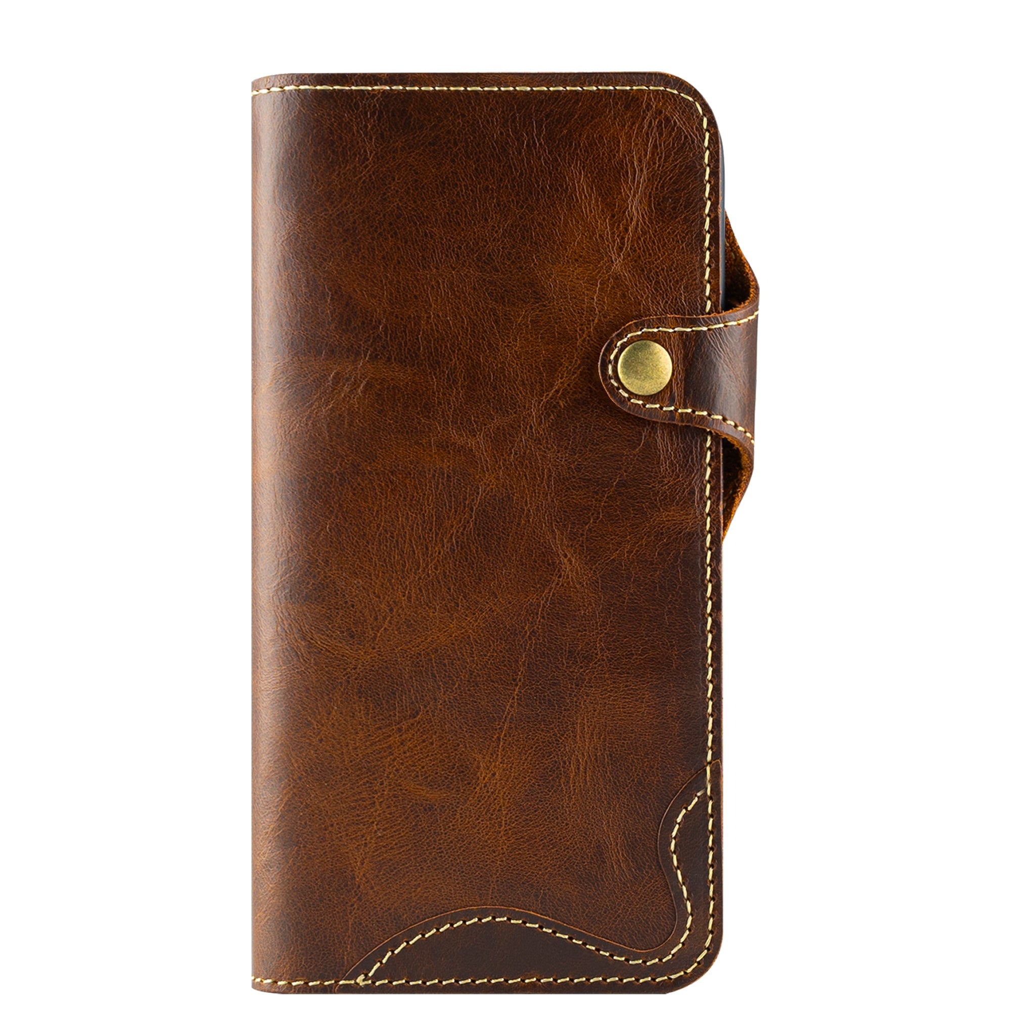 Funda con tapa de cuero genuino para iPhone