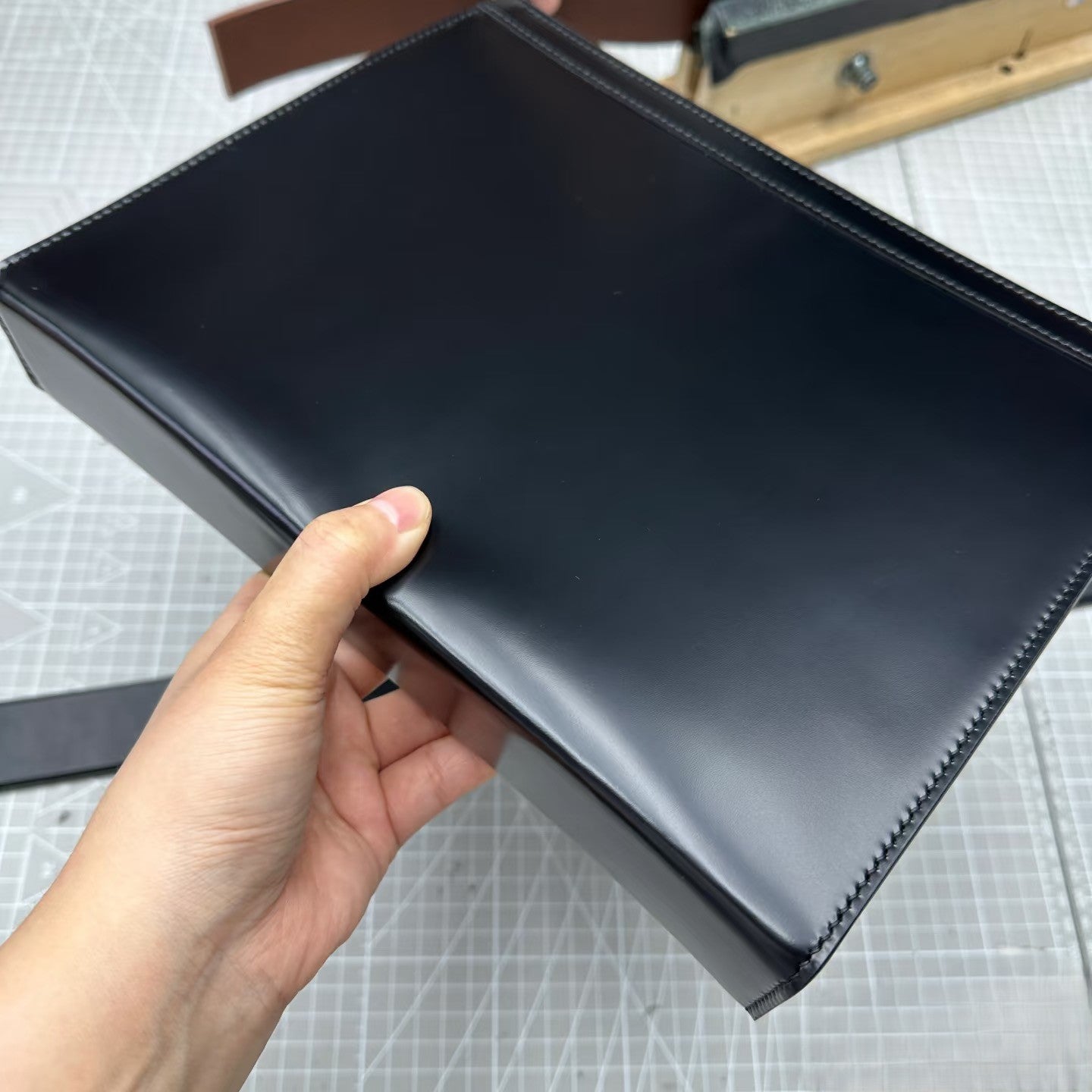High-quality leather clutch bag