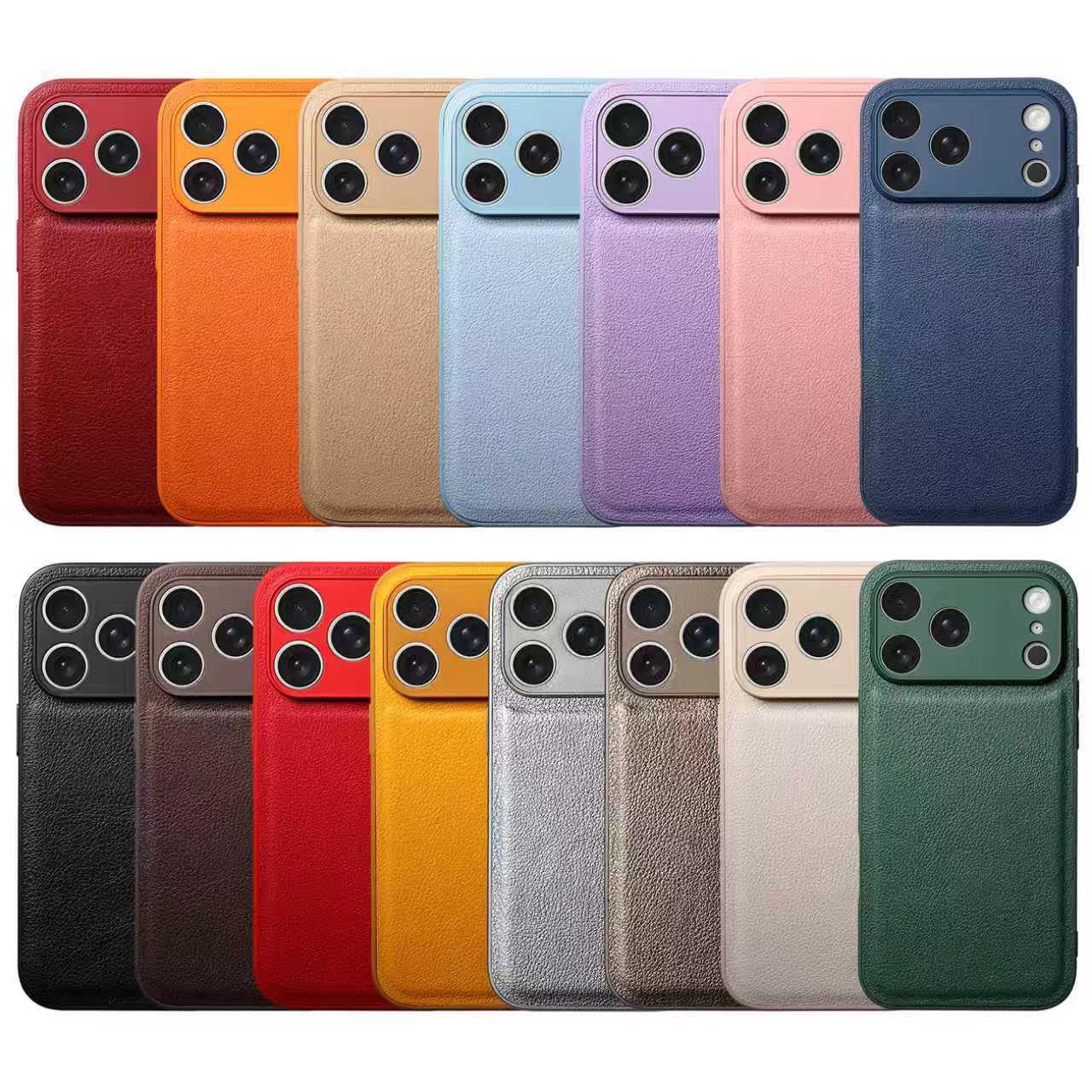 Premium Litchi Skin Pattern Leather Case for iPhone