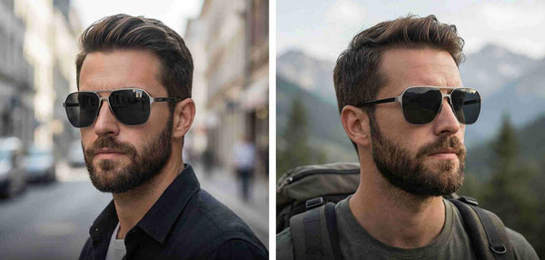 Polarisoidut Nylon Lens Square Aviator -aurinkolasit