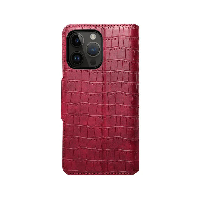 Alligator Print iPhone Case With Wallet And Strap