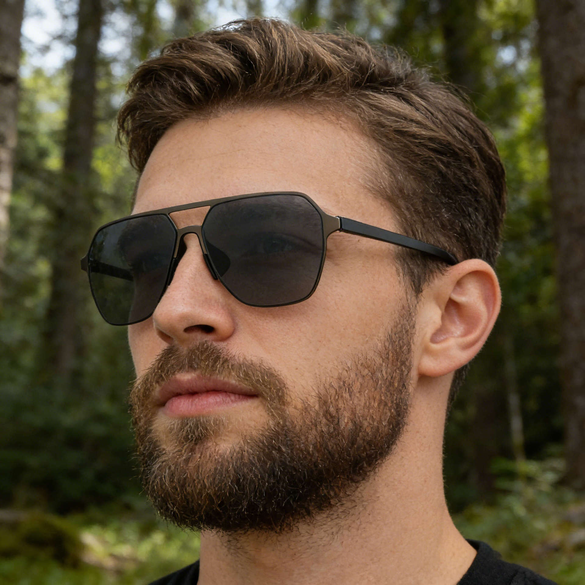 Polarisoidut Nylon Lens Square Aviator -aurinkolasit