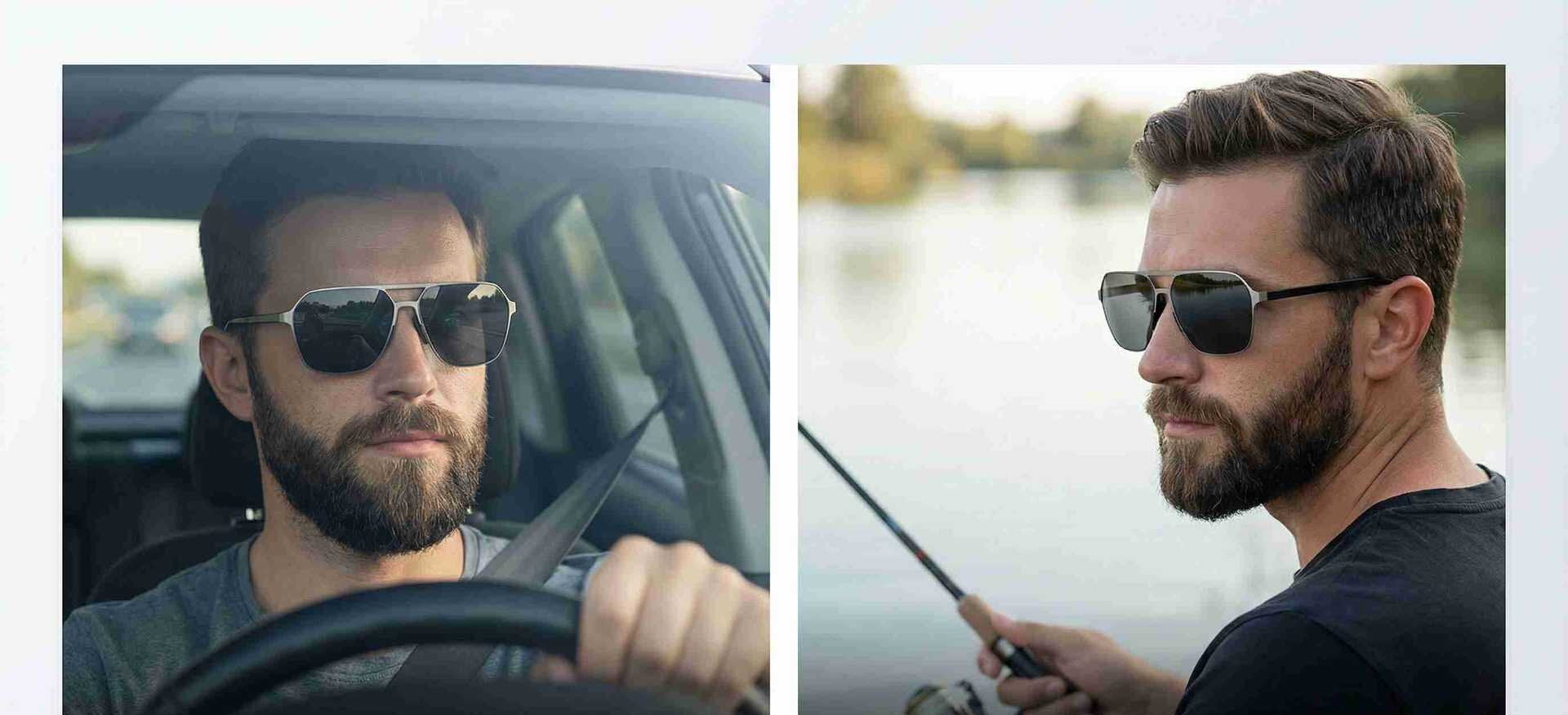 Polarisoidut Nylon Lens Square Aviator -aurinkolasit