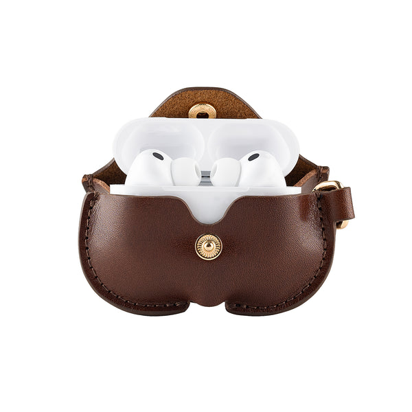 Hochwertige AirPods-Hülle aus echtem Leder mit kostenlosem Lederband