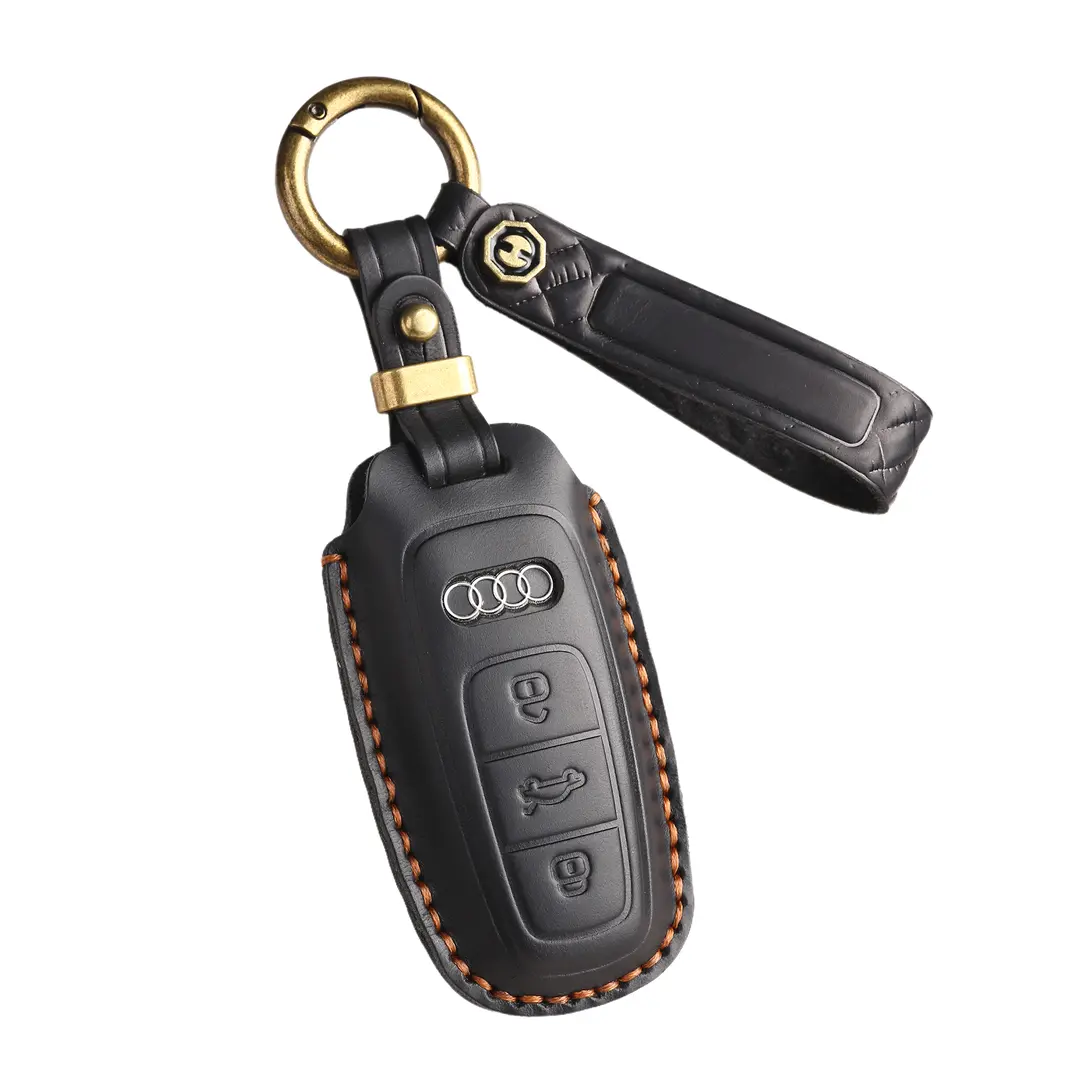 Estuche para llaves Audi de cuero de primera calidad