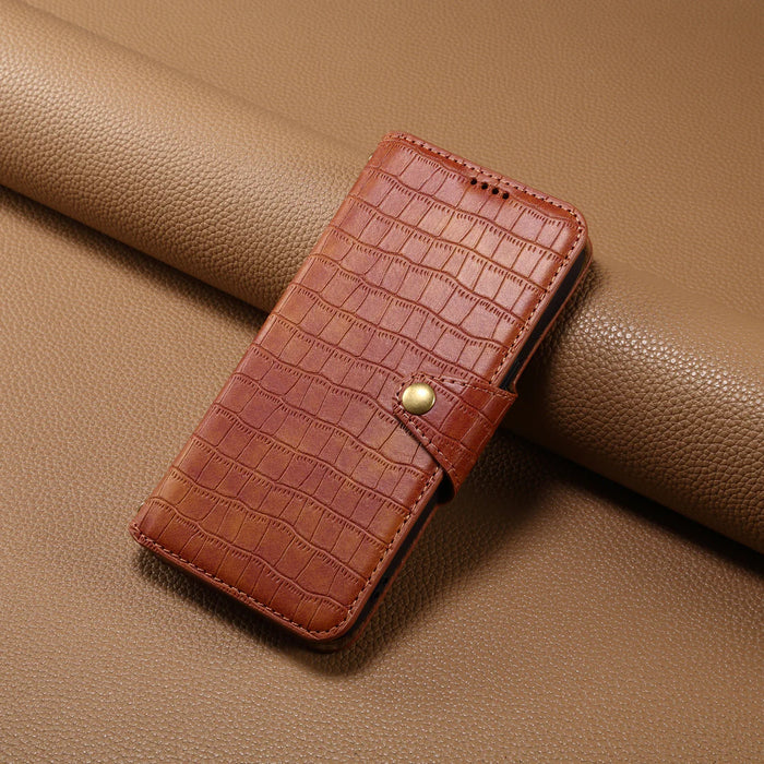 Alligator Print iPhone Case With Wallet And Strap