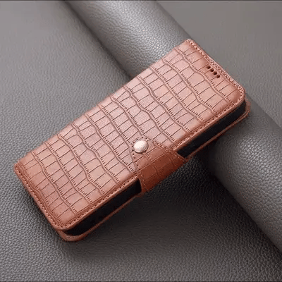 Alligator Print iPhone Case With Wallet And Strap