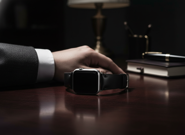 フルグレインレザー時計ストラップ – ブラウン & ブラック