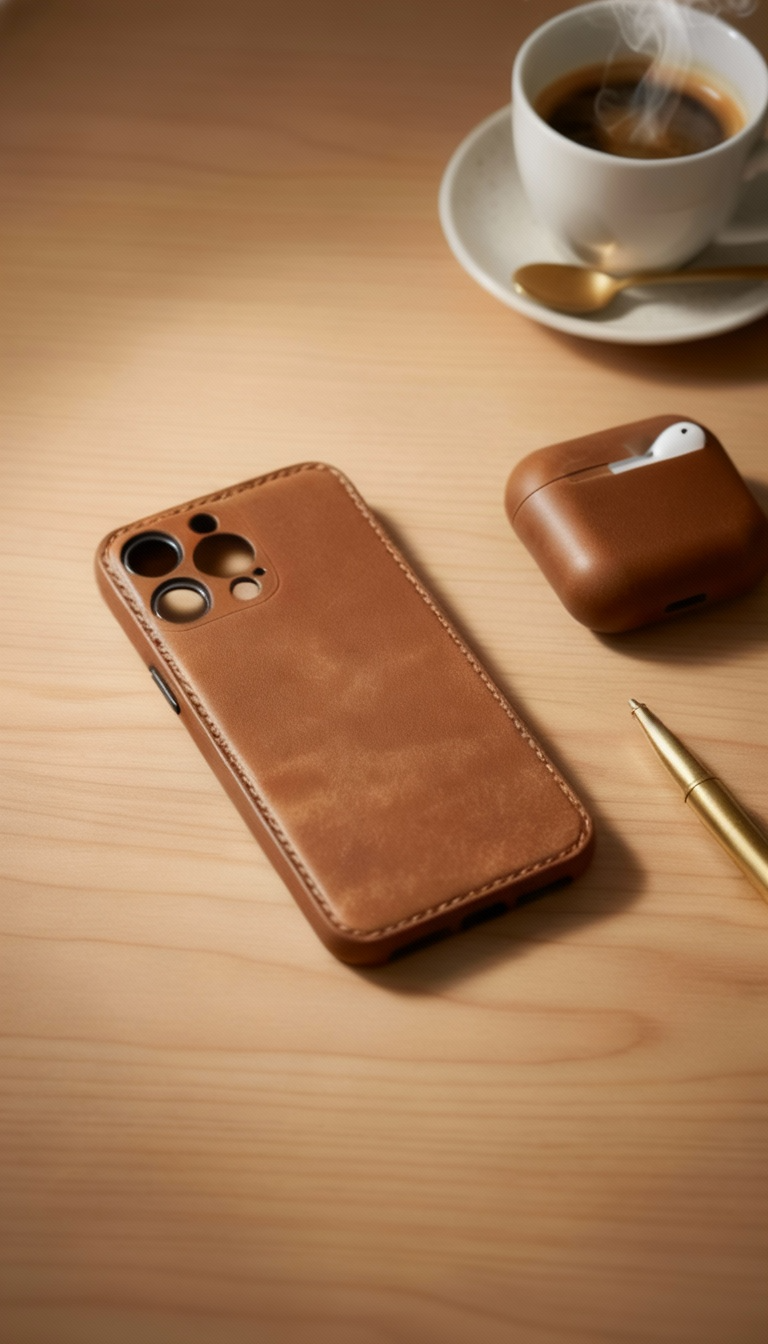 Capa unibody de couro de flor integral para iPhone – A arte do artesanato em couro puro