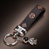 Genuine Leather Luxury Car Astronaut Keychain