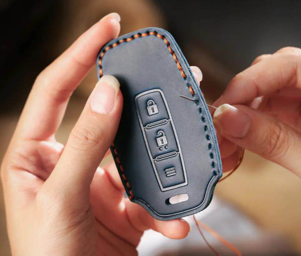 Estuche para llaves Mercedes de cuero de primera calidad