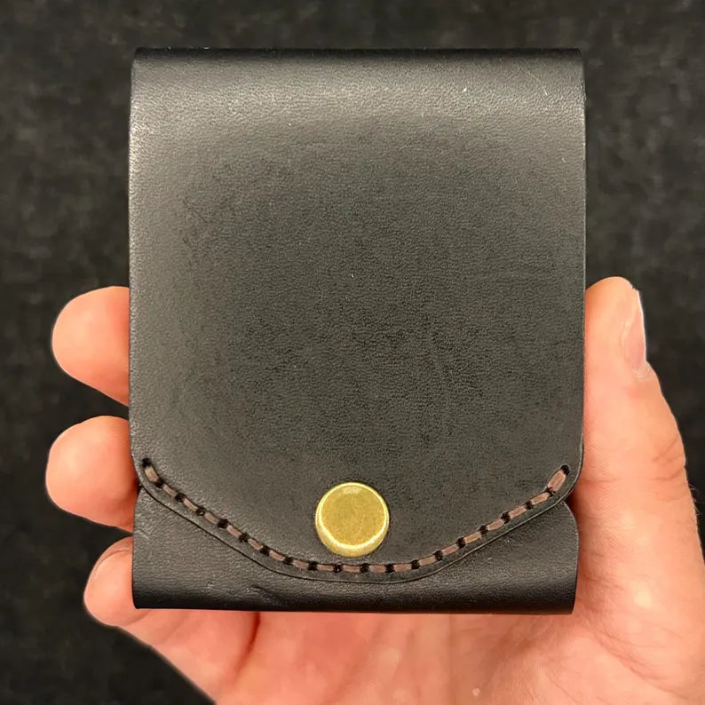 Kakavy Slim Leather Wallet with Pen Slot - Handcrafted Full-Grain EDC Wallet detail image 6
