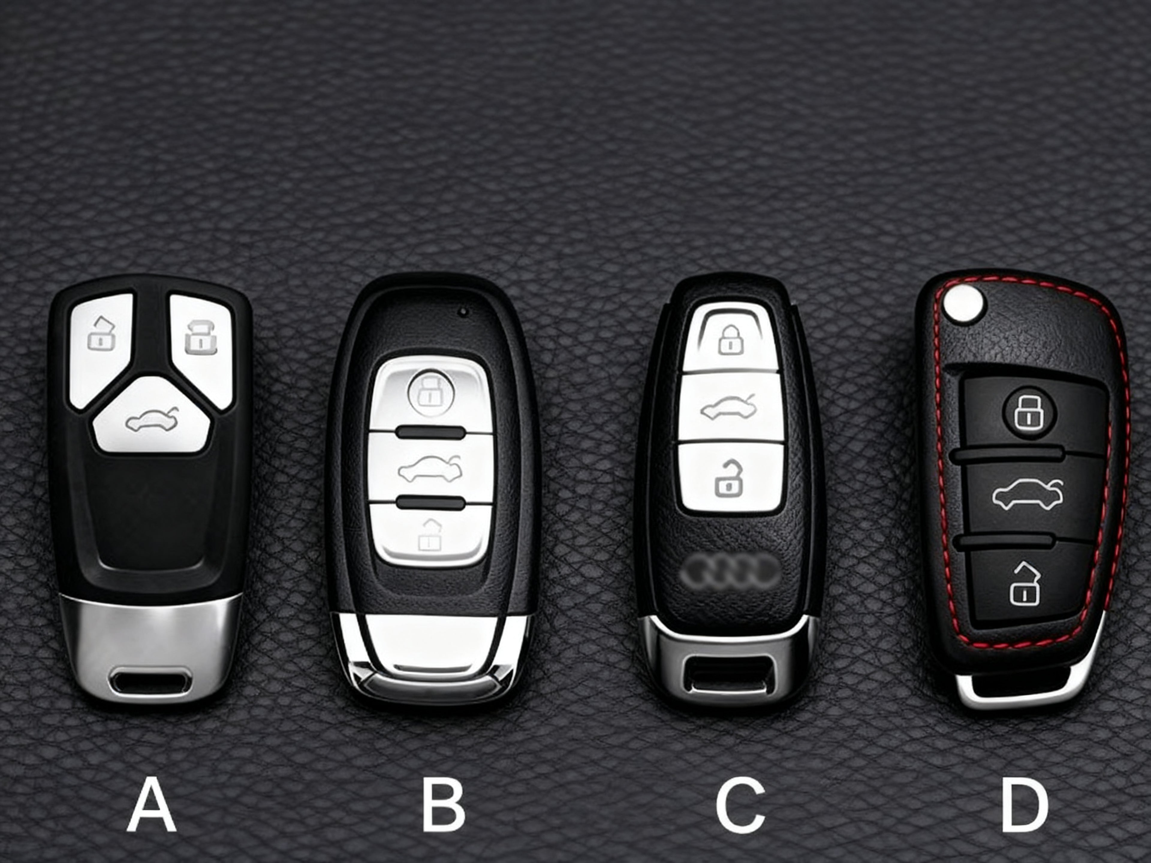 Estuche para llaves Audi de cuero de primera calidad