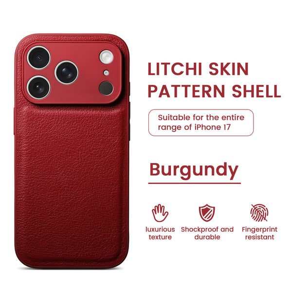 Premium Litchi Skin Pattern Leather Case for iPhone