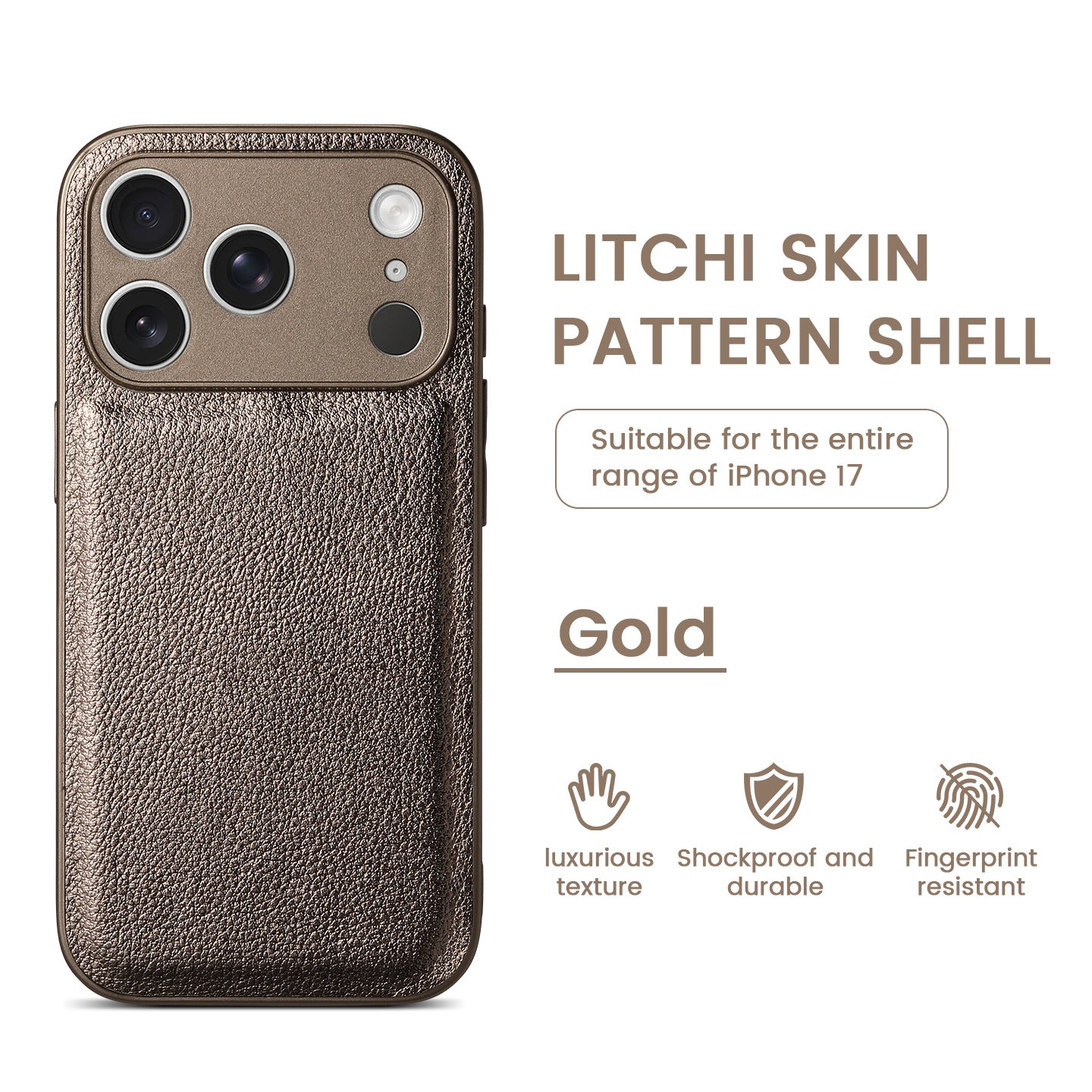 Premium Litchi Skin Pattern Leather Case for iPhone