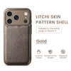 Premium Litchi Skin Pattern Leather Case for iPhone