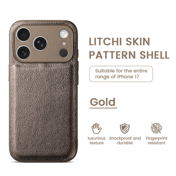Premium Litchi Skin Pattern Leather Case for iPhone