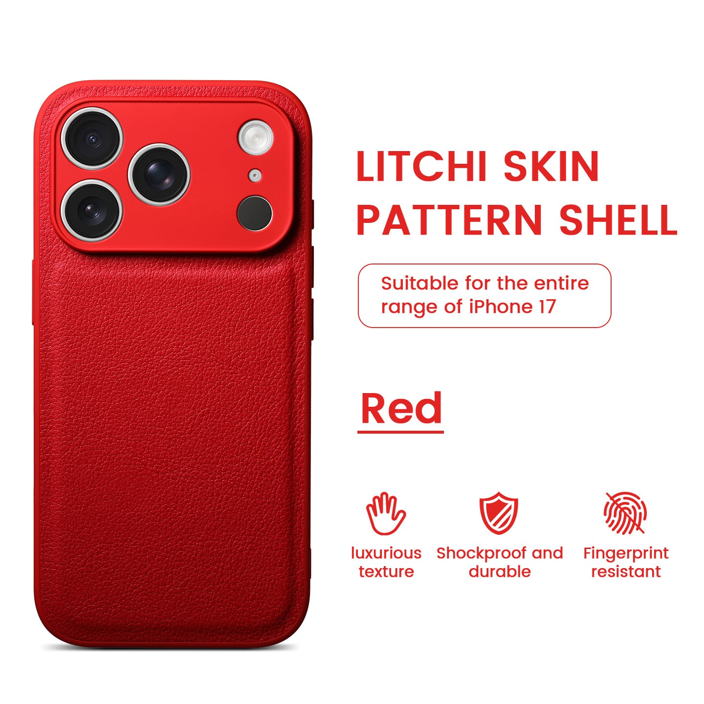 Premium Litchi Skin Pattern Leather Case for iPhone