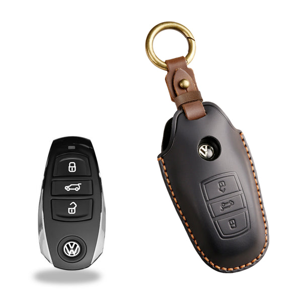 Estuche para llaves Volkswagen de cuero de primera calidad