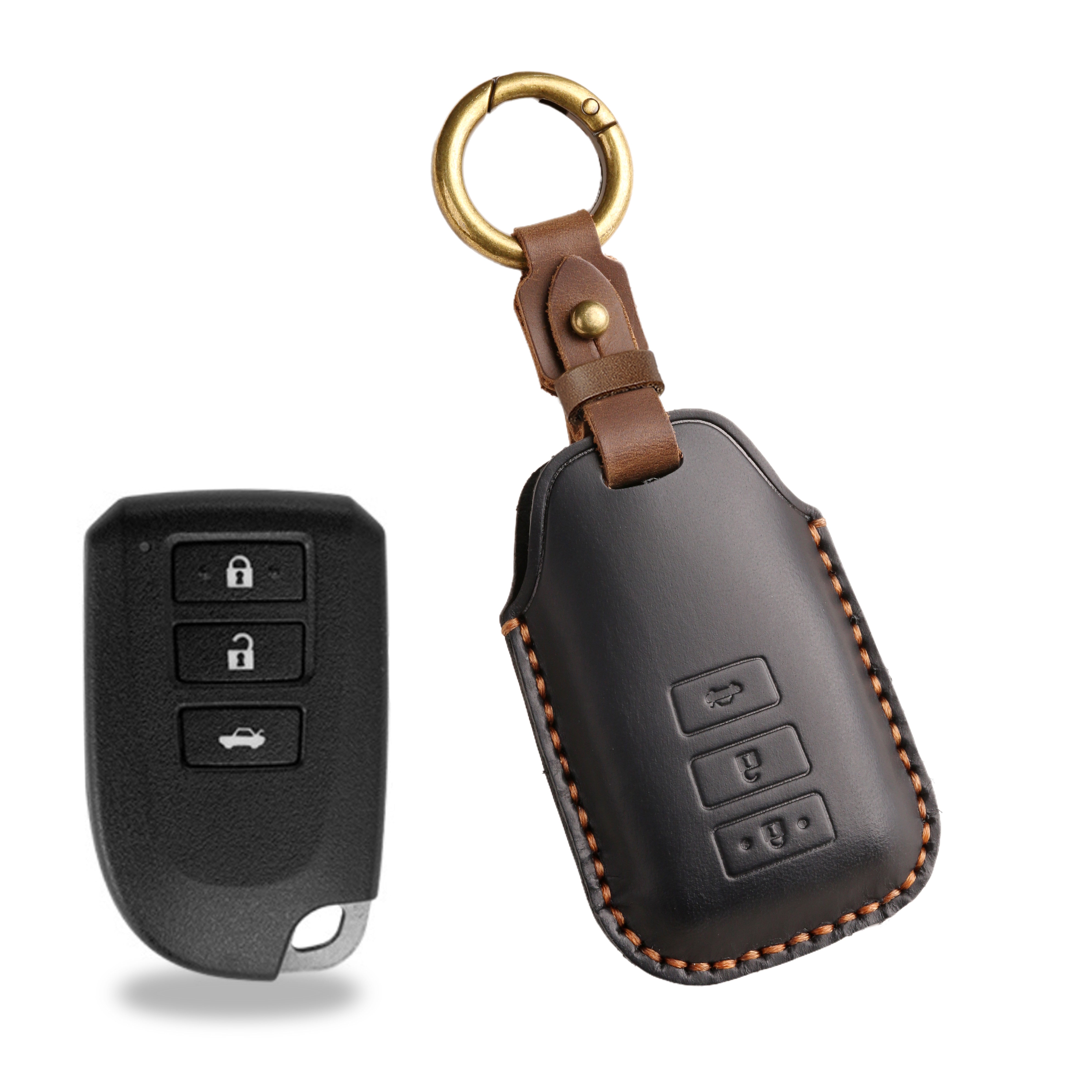 Estuche para llaves Toyota de cuero de primera calidad