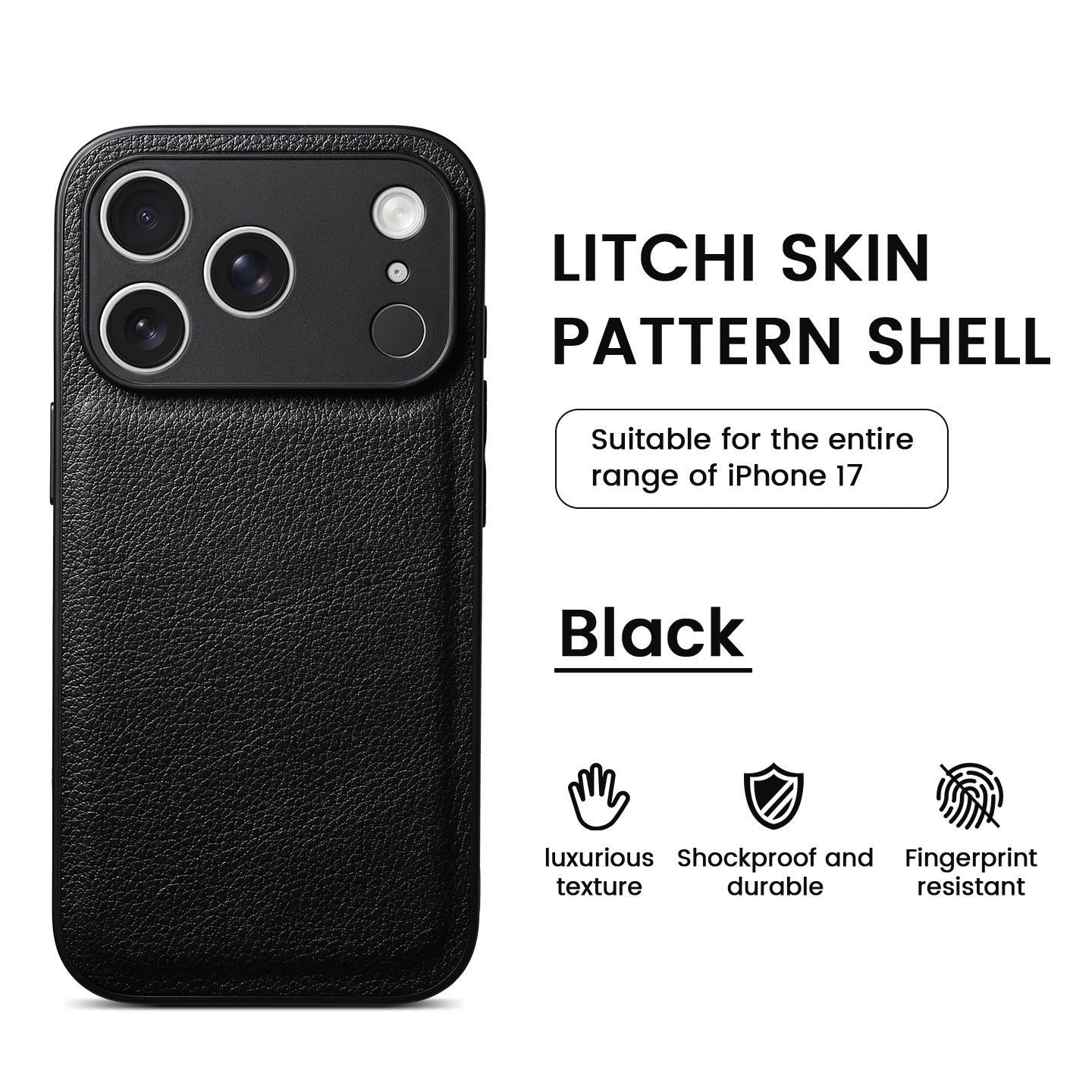 Premium Litchi Skin Pattern Leather Case for iPhone