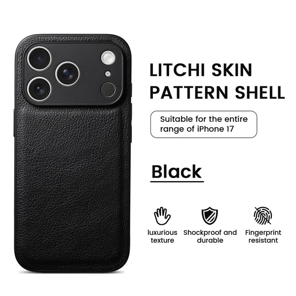 Premium Litchi Skin Pattern Leather Case for iPhone