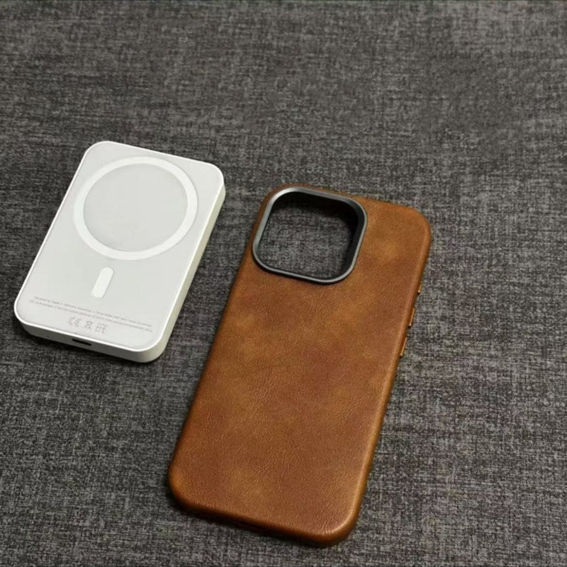 Klassisk iPhone-cover i ægte læder