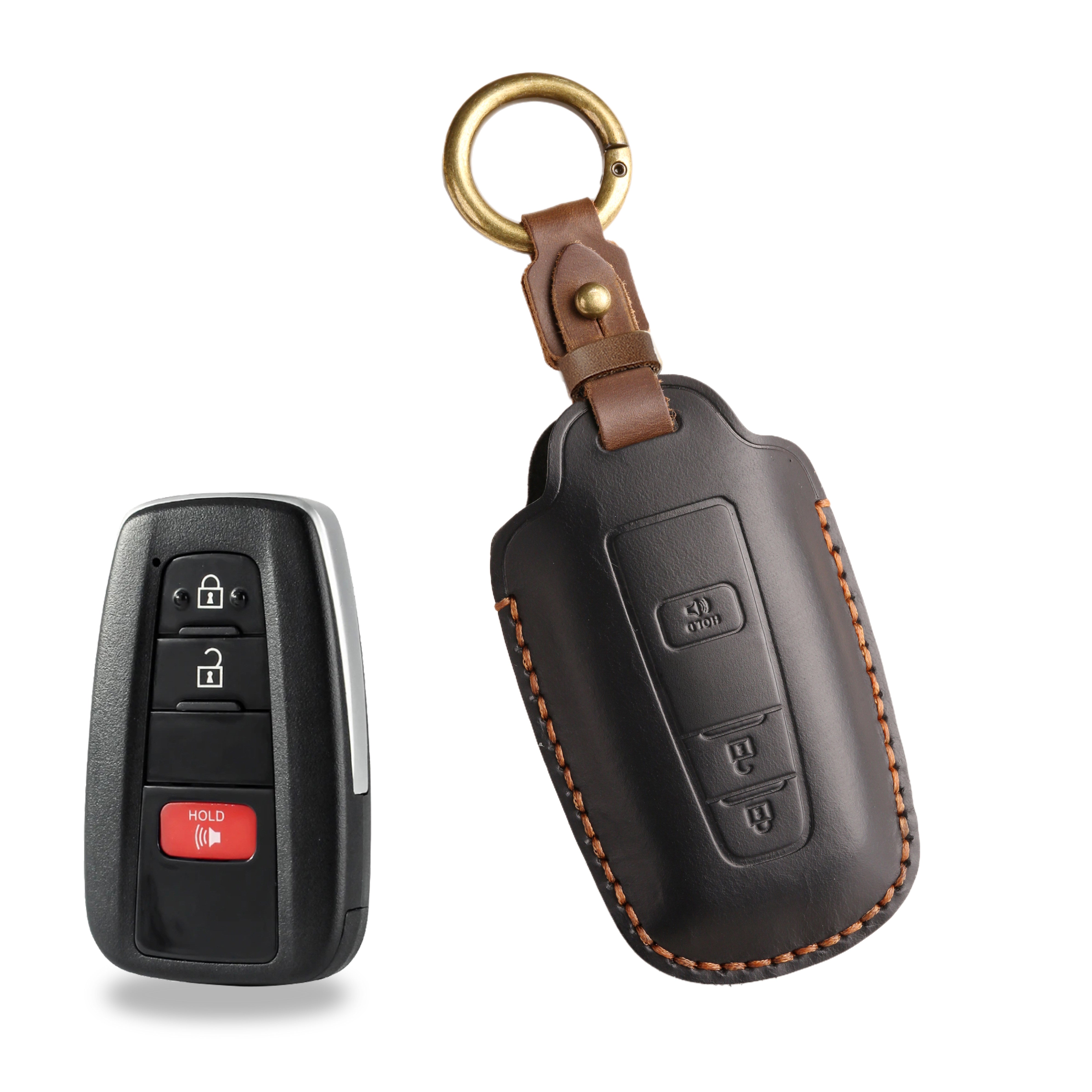 Estuche para llaves Toyota de cuero de primera calidad