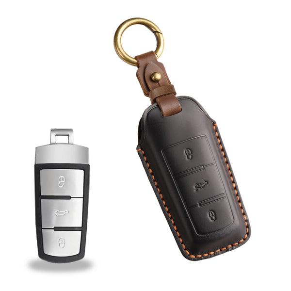 Estuche para llaves Volkswagen de cuero de primera calidad