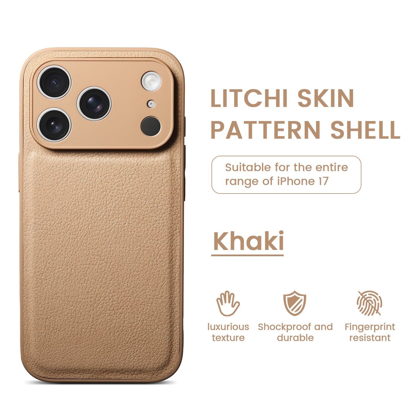 Premium Litchi Skin Pattern Leather Case for iPhone