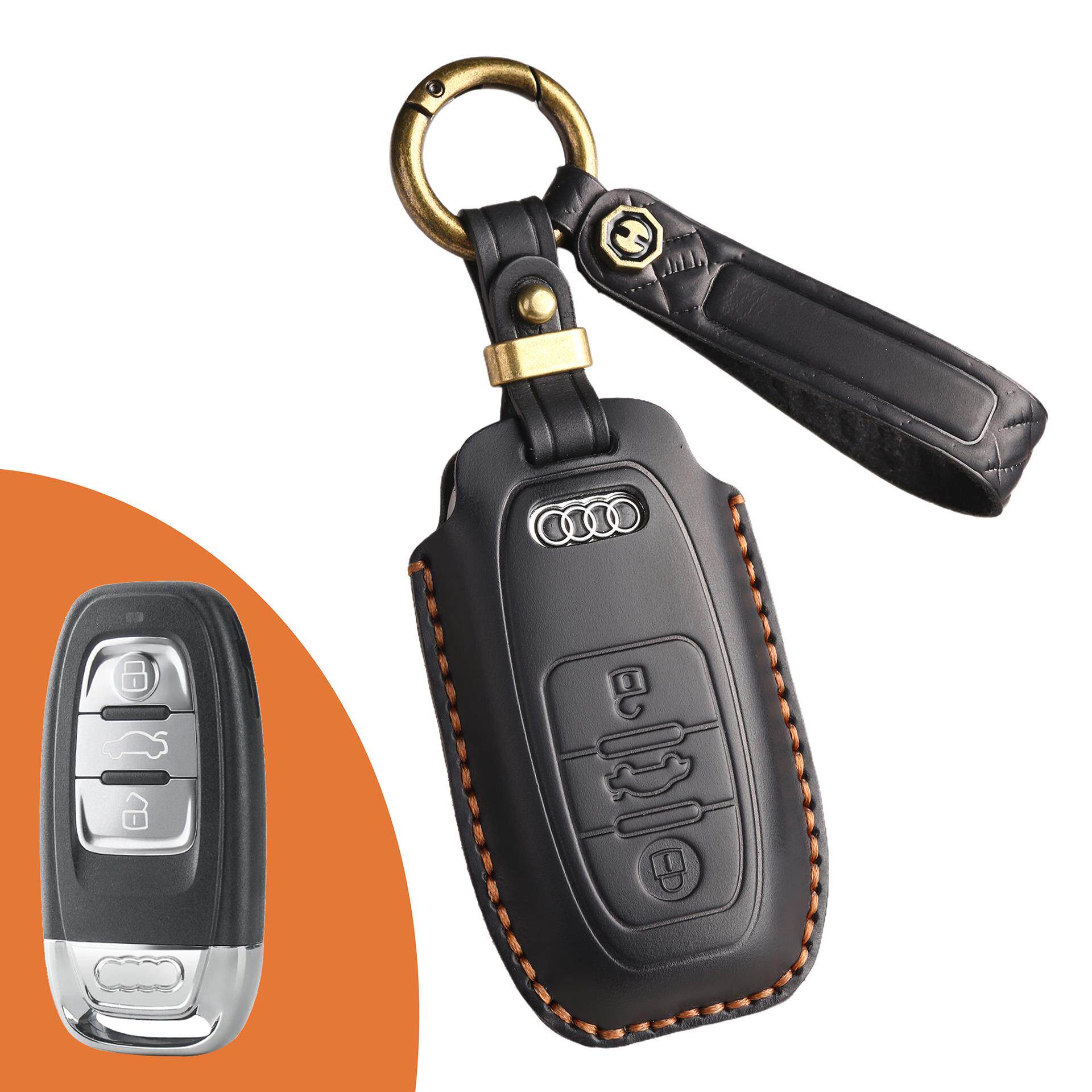 Estuche para llaves Audi de cuero de primera calidad
