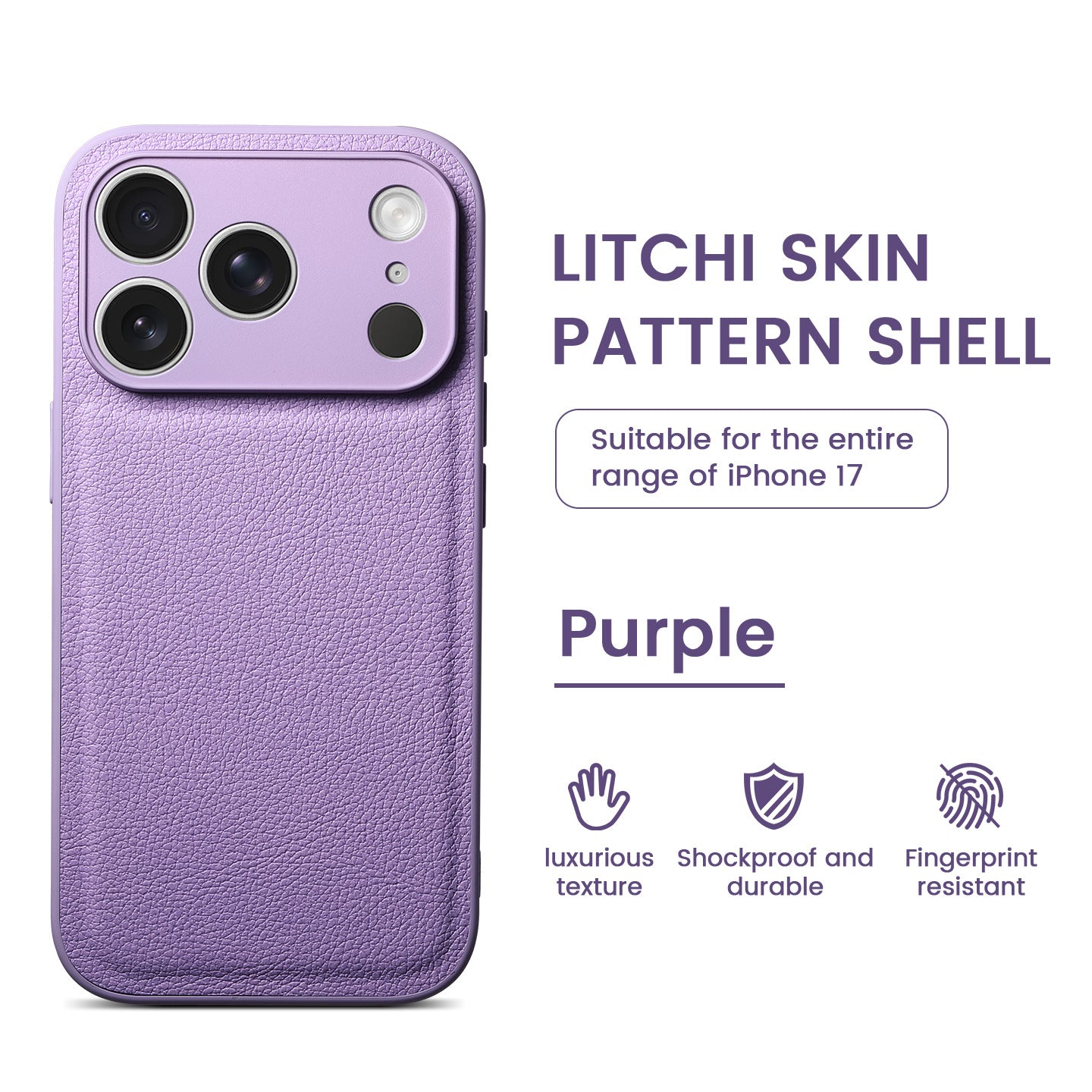Premium Litchi Skin Pattern Leather Case for iPhone