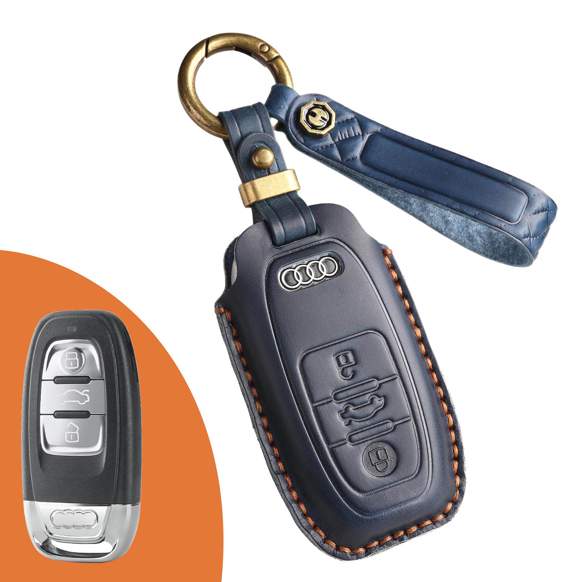 Estuche para llaves Audi de cuero de primera calidad