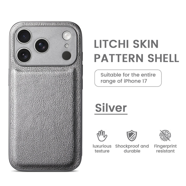 Premium Litchi Skin Pattern Leather Case for iPhone