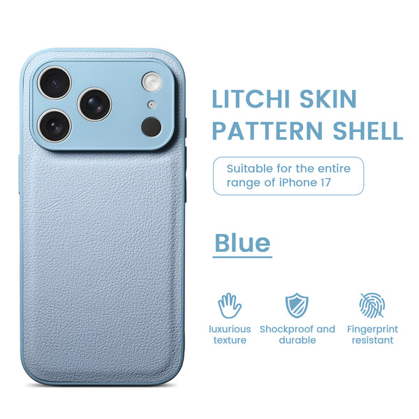 Premium Litchi Skin Pattern Leather Case for iPhone