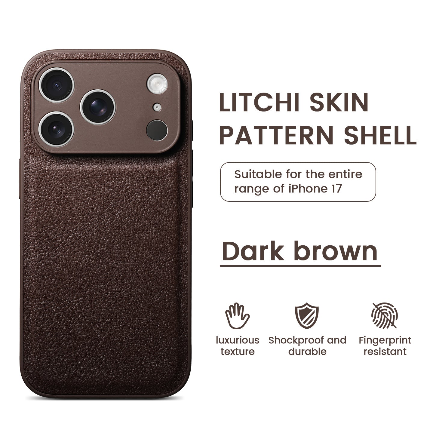 Premium Litchi Skin Pattern Leather Case for iPhone