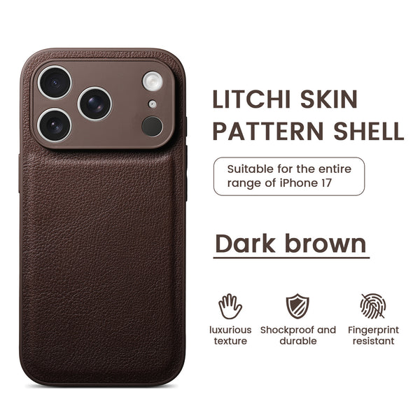 Premium Litchi Skin Pattern Leather Case for iPhone