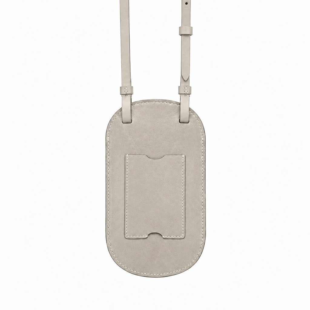 Mála fón leathair lámhdhéanta le strap ghualainn