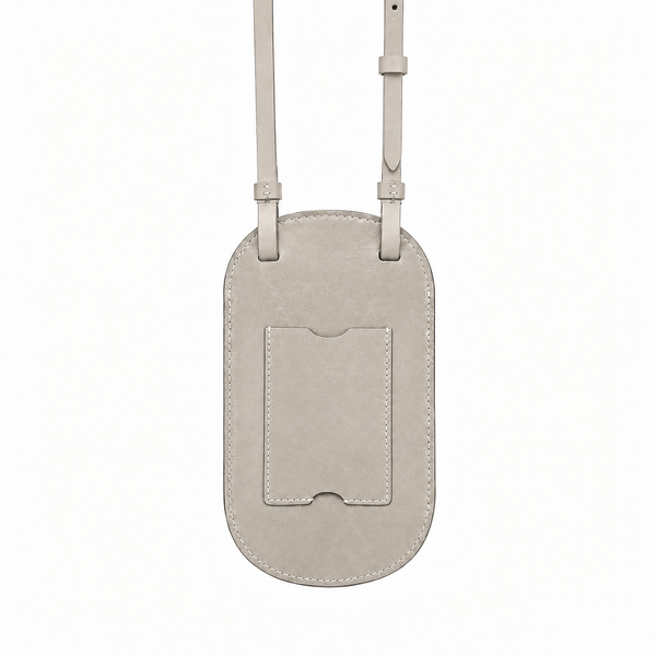 Mála fón leathair lámhdhéanta le strap ghualainn