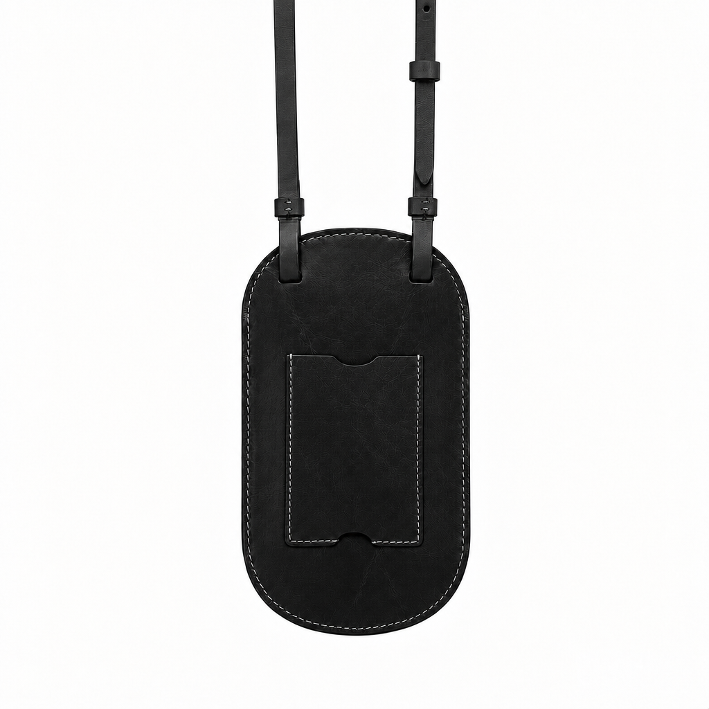 Mála fón leathair lámhdhéanta le strap ghualainn