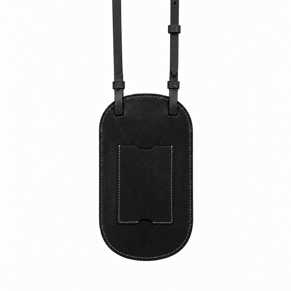 Mála fón leathair lámhdhéanta le strap ghualainn